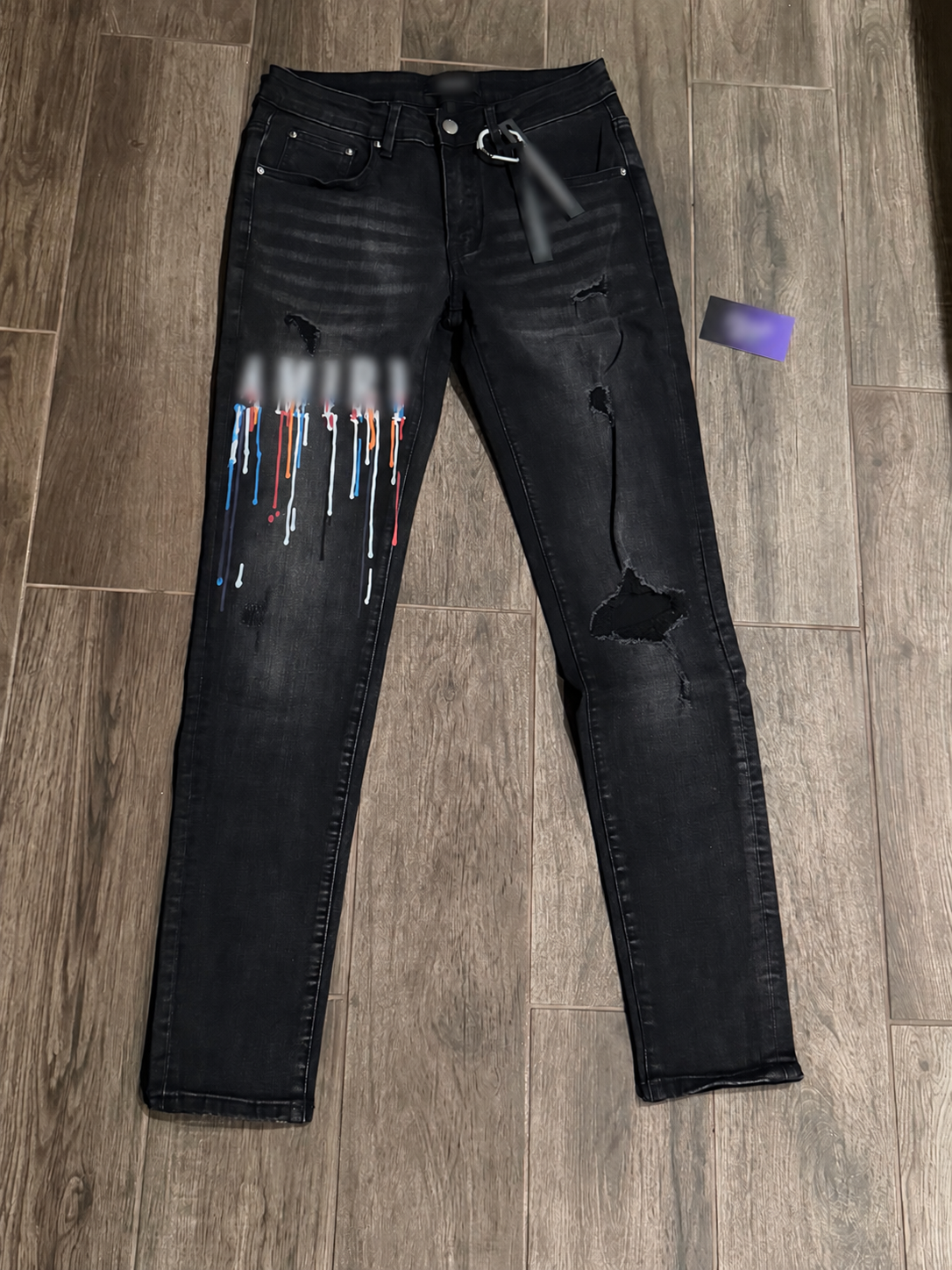 RS Black Paint Splatter Jeans