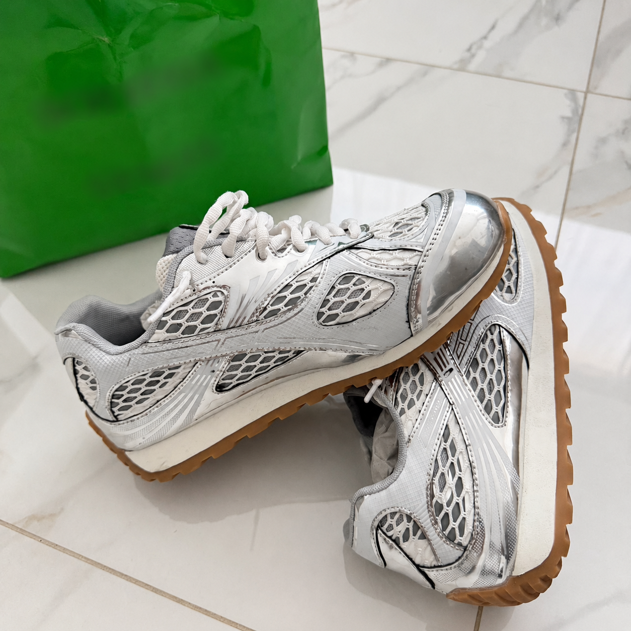 RS Silver/Orange Sneakers