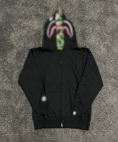 RS Black/Green Camo Hoodie Full Zip
