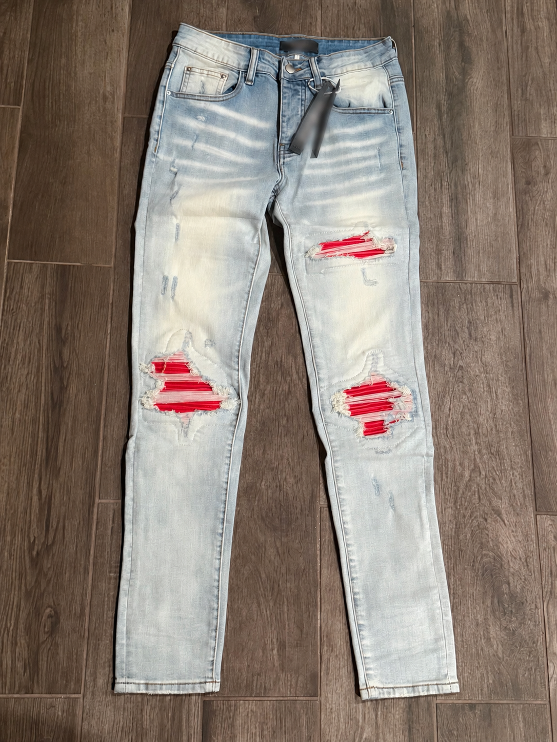 RS Light Wash / Red Jeans